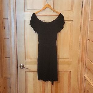 Anthropologie Velvet brand black cap sleeve dress Small